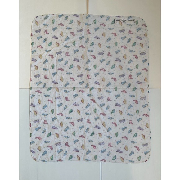 Vtg Dinosaur Dino Multicolor Hospital Flannel Baby Newborn Swaddle Blanket - Picture 6 of 7